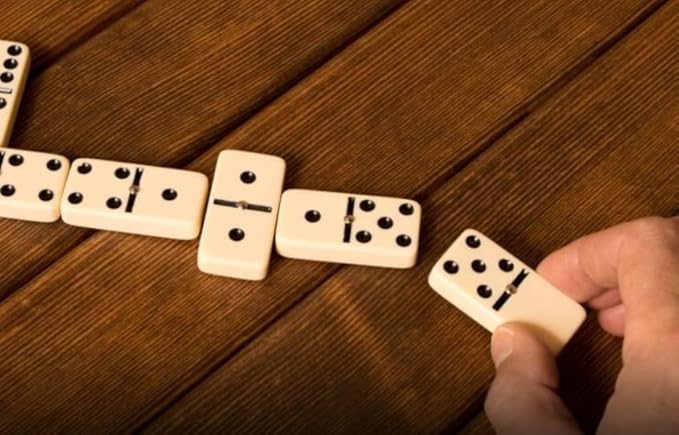 Dominoes Set for Adults, Double Six, Double 6 Professional Domino Tiles with Wooden Box, 28 pcs Domino Set 28 Tiles with Natural Wooden Case - Gift Ready Boxed
