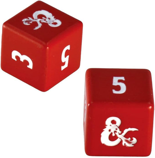 Heavy Metal Red and White D6 Dice Set for Dungeons & Dragons - Great for RPG, DND, MTG as Gamer Dice or Board Gaming Dice