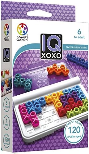 SmartGames IQ XOXO Portable Travel Game Featuring 120 Challenges for Ages 6 - Adult