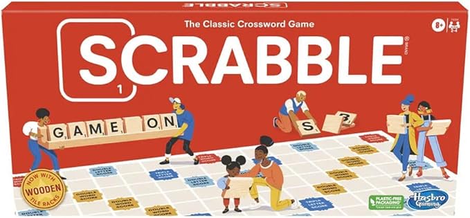 Scrabble Board Game, Classic Word Game for Kids Ages 8 and Up, Fun Family Game for 2-4 Players, The Classic Crossword Game