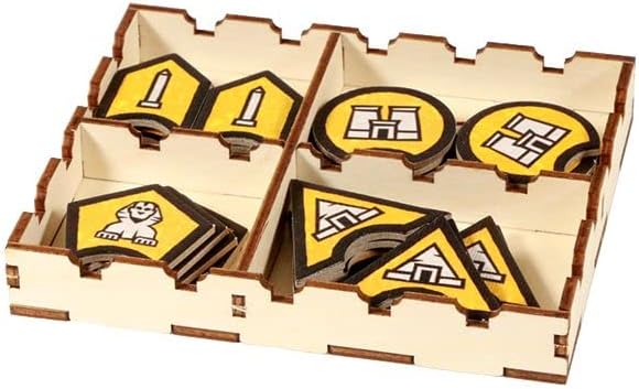 The Broken Token Game Organizer - Ankh: Gods of Egypt Compatible Game Organizer, Wooden Storage Box for Tabletop Games