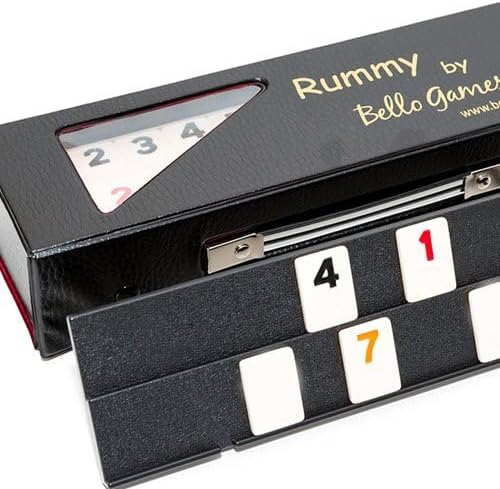 Bello Games Ninth Avenue Rummy Set Large Engraved Numbers in a Black Vinyl Case