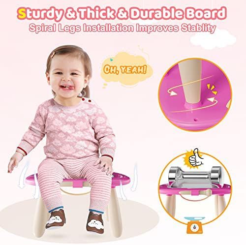 Kikidex Toddler Toys for 1 2 3 Years Old, Sturdy Magnetic Doodle Scribbler Board, Entertainment Toys for Kids, Reusable and no Mess, Educational Learning Toys Gifts for Birthday(Rose)