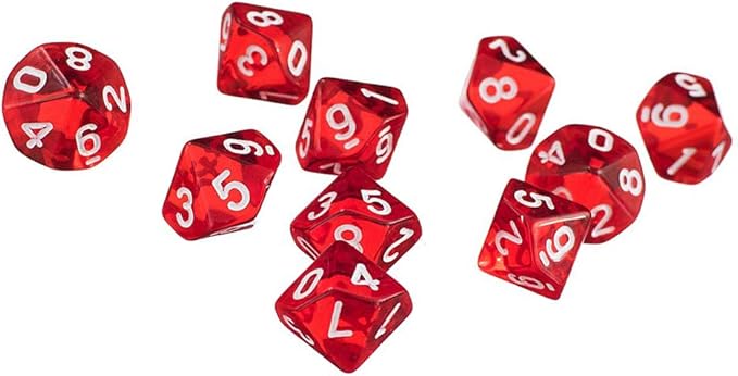 60PCS Polyhedral Dice D10 Dice Game Dice for RPG MTG DND Dice Table Games Board Game (Color 1)