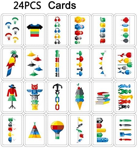 Quick Cups Games for Kids Intellectual Flying Stack Cups,Stacking Cups Games Parent-Child Interactive Game with 24 Picture Cards, 30 Cups