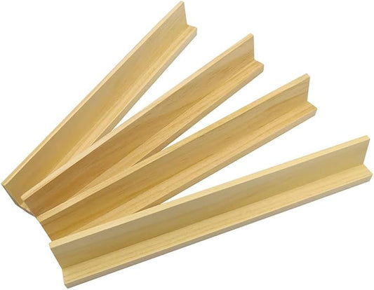 Yuanhe Wooden Domino Trays Set of 4,Wood Domino Racks, Domino Holders for Domino Tiles, Mexican Train, Mahjong, Chicken Foot and Other Domino Games