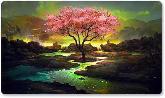 Pink Tree Board Game MTG Playmat Size 24x14 inch Mousepad Play Mat for TCG CCG Big Table Mats