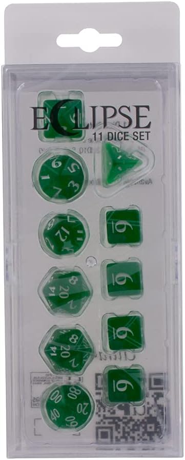 Ultra PRO - Eclipse 11 Dice Set (Forest Green) - Great Dice Set for All Kinds of Card Games and Board Games Such As, DND, MTG, and RPG - UP Your Game with Ultra PRO