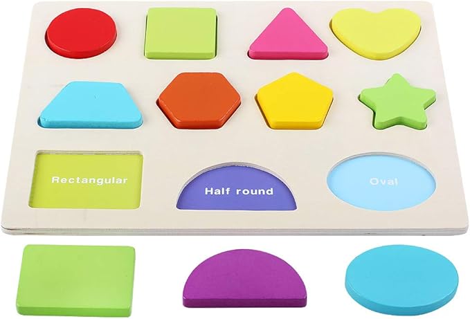 QZMTOY Wooden Puzzles for Toddlers, Wooden Alphabet Number Shape Puzzles Toddler Learning Puzzle Toys for Kids, 3 in 1 Puzzle for Toddlers, Age 3+ (Set of 3)