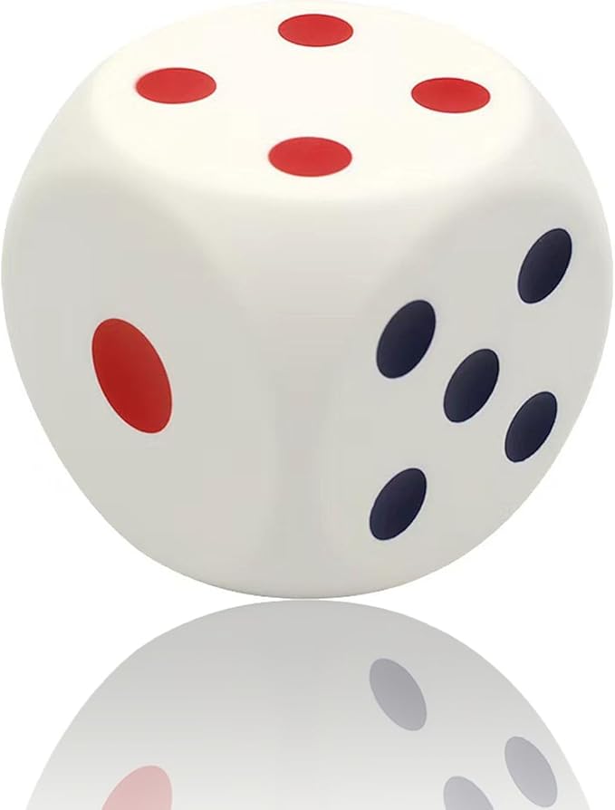 Large Dice Stress Ball,with Dots 6 Sided Dice EVA Foam Dices,Blank Slate Board Game Dice to Get Your Lucky Numbers,Anxiety Relieve Dice for Parties, Education, and Gifts