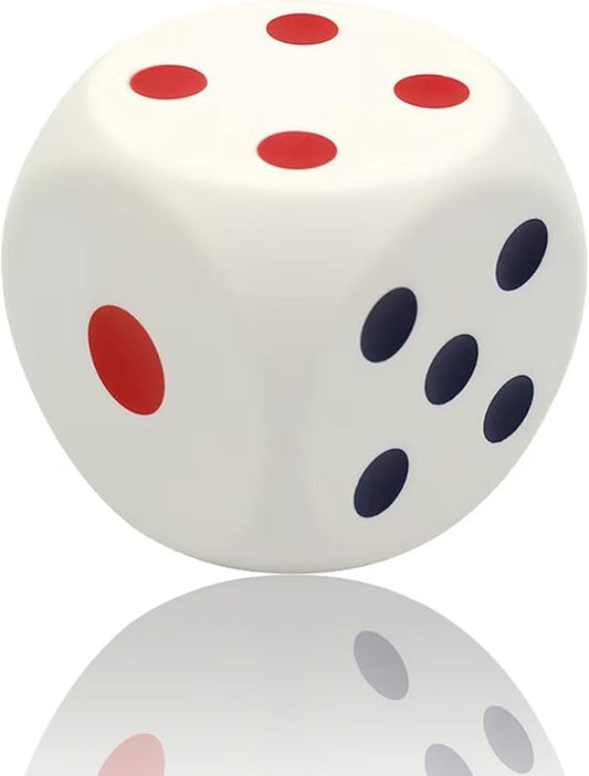 Large Dice Stress Ball,with Dots 6 Sided Dice EVA Foam Dices,Blank Slate Board Game Dice to Get Your Lucky Numbers,Anxiety Relieve Dice for Parties, Education, and Gifts