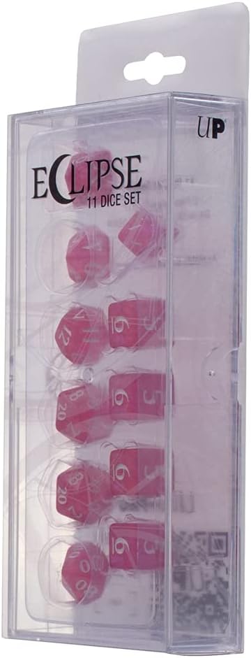 Ultra PRO - Eclipse 11 Dice Set (Hot Pink) - Great Dice Set for All Kinds of Card Games and Board Games Such As, DND, MTG, and RPG - UP Your Game with Ultra PRO