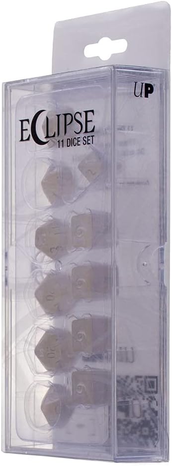Ultra PRO - Eclipse 11 Dice Set (Arctic White) - Great Dice Set for All Kinds of Card Games and Board Games Such As, DND, MTG, and RPG - UP Your Game with Ultra PRO