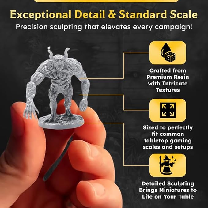 3D Minis Mega Bundle, Unpainted D&D Miniatures, D&D Miniatures, and Miniature Figures for Tabletop Games, Bulk Set of Fantasy Miniatures and DND Accessories for Players