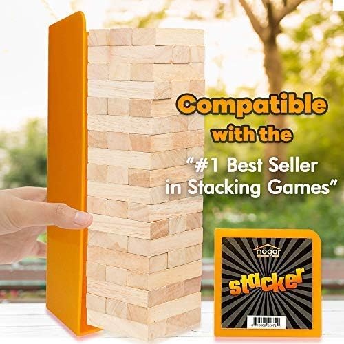 Hogar Wood Block Tower Stacking Tray Game Accessory Ages 6 to Adult - Compatible with Tipsy Tower, Lewo, WE Games and More