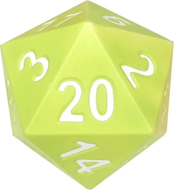 KESS Giant D20 Foam Dice: Oversized 20-Sided Dice for RPG and Collectors - 6 Vibrant Colors, Perfect for Outdoor Fun in Backyard, Pool, Beach. Ages 6+ (Green)