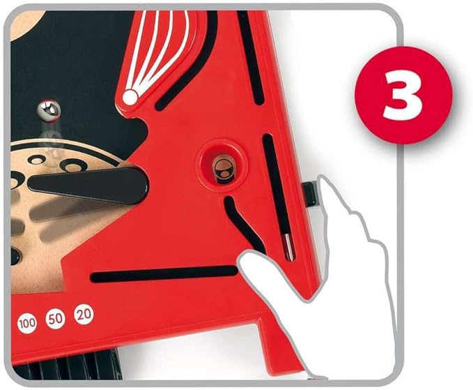 BRIO 34017 Pinball Game - Classic Vintage Arcade Style | Engaging Brain Game for Kids and Adults | Ideal Gift for Ages 6 and Up, Red