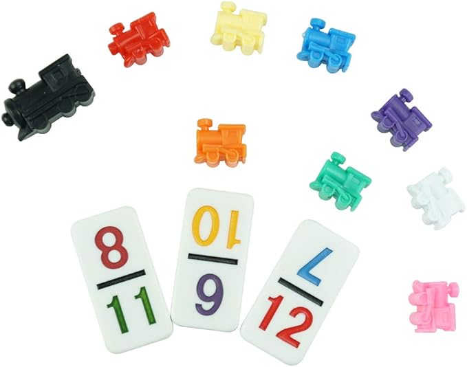 Mexican Train Number Dominoes Set Double 12 Dominoes 91 Tiles Games with Leather Box, Number Dominoes Set for Kids Adults and Family…