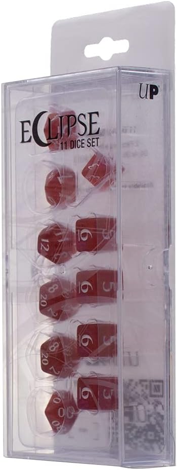 Ultra PRO - Eclipse 11 Dice Set (Apple Red) - Great Dice Set for All Kinds of Card Games and Board Games Such As, DND, MTG, and RPG - UP Your Game with Ultra PRO