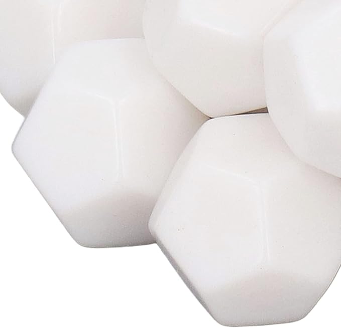 12 Sided Blank Dice, Plastic Write On Cubes Teaching Gaming 30PCS Polyhedral for Education, D12 22mm Blank White Color Dice 12 Sided Can Be Written by Marker Pen for Board Games Accessories