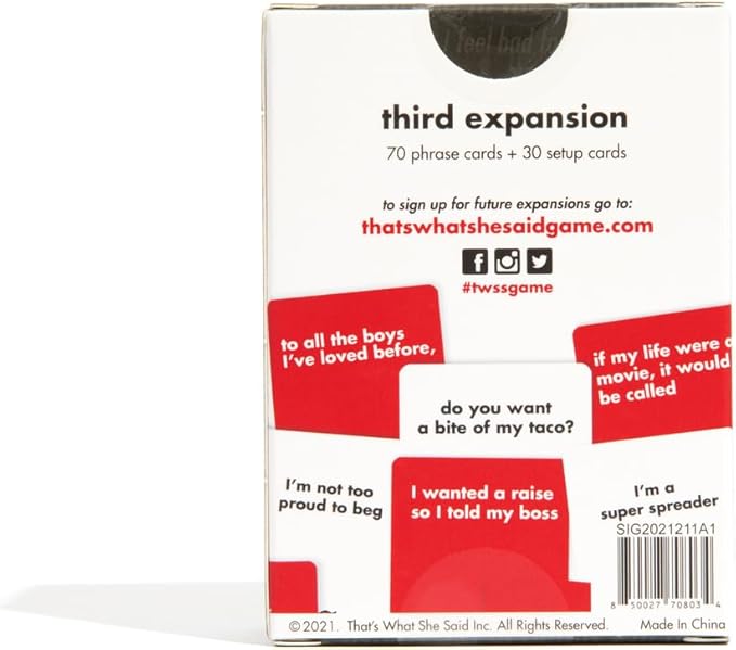 That's What She Said Game - Third Expansion
