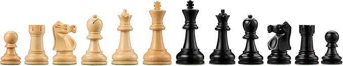 WE Games Bobby Fischer Ultimate Chess Set with Wooden Chess Board - Ebonized & Boxwood Chess Pieces, 3.75 in. King, 20.75 Inch Luxury Chess Set Perfect for Adults & Tournaments