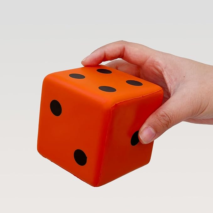3.15 Inches Foam Dice Toy: A Fun-Filled, Kawaii Dices Educational Toy for Kid Board Game and Learning Sessions (Fortunate Orange)