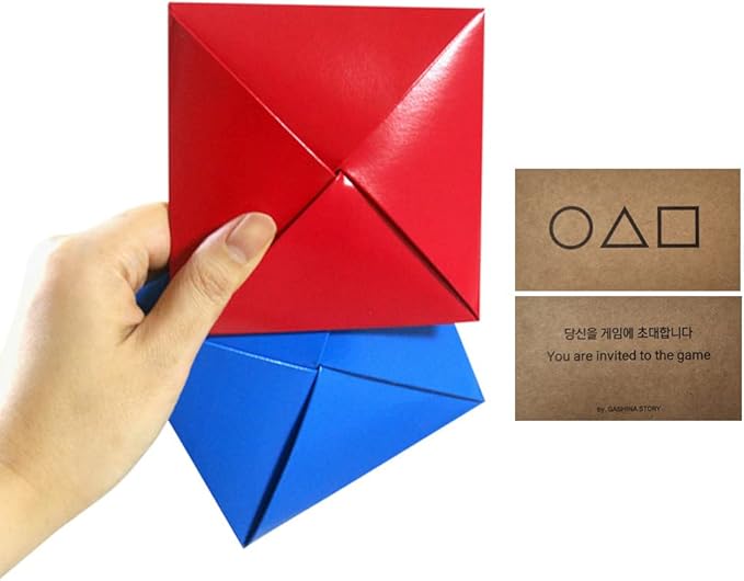 Ddakji(Ttakji) Game 4 Set + Sticker + Invitation Card from The TV Series Korean Traditional Game- Old-Fashioned Game kit