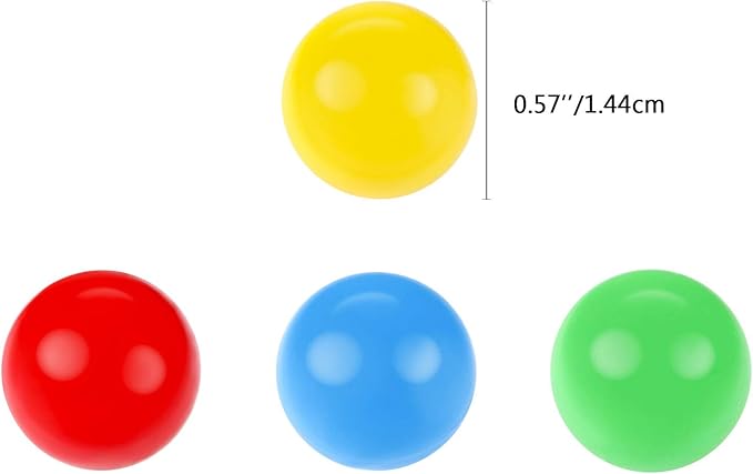 150 Pieces 14.4 mm Game Replacement Marbles Plastic Colored Game Balls Compatible with Hungry Hungry Hippos Greedy Frog