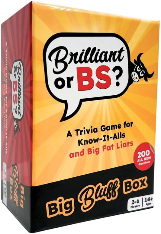 Brilliant or BS? Big Bluff Box | Trivia Game for Know-It-Alls & Liars | Fun Bluffing Game for 4-6 Players Ages 14+