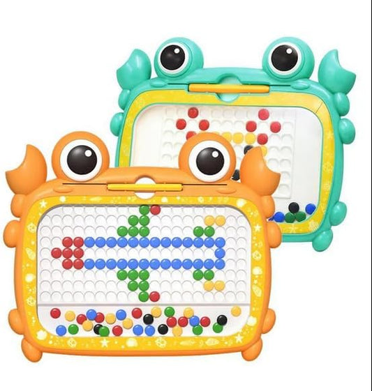 Magnetic Dots Board, Magnetic Drawing Board for Toddlers, Magnetic Drawing Board for Kids, Magnetic Dot Art with Magnetic Pen,Magnetic Tablet Toy for Airplane & Car Ride Activities for Kids (Cyan)