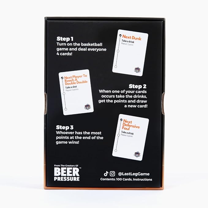 Beer Pressure The Last Leg - Live Basketball Drinking Game. Perfect for Game Days, Tailgates, Parties, and Pre Games.