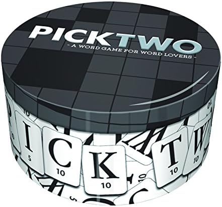 Pick Two - The Definitive Crossword Game - Contains 180 Letter Tiles with Travel Size tin - for 3 to 6 Players Ages 8 and up by Outset