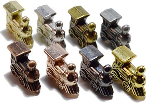 Regal Games Mexican Train Domino Expansion Set - 8 Metal Marker Trains with Unique Finishes - Replacement Wooden Hub - Scoresheet
