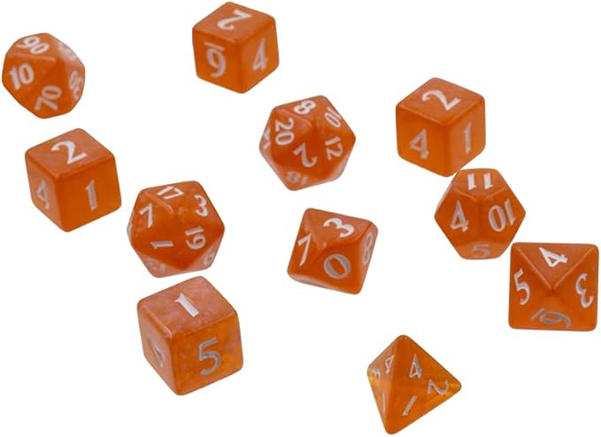 Ultra PRO - Eclipse 11 Dice Set (Pumpkin Orange) - Great Dice Set for All Kinds of Card Games and Board Games Such As, DND, MTG, and RPG - UP Your Game with Ultra PRO