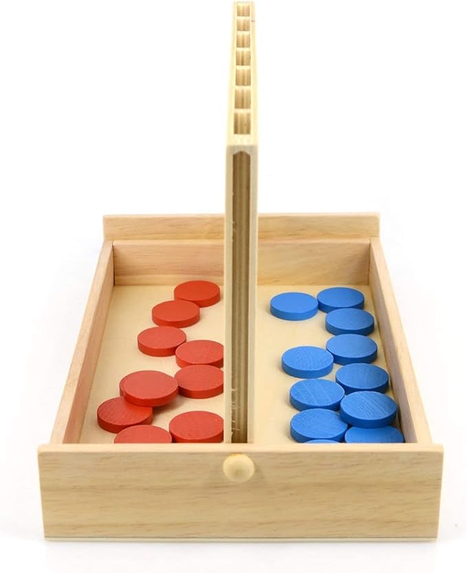4 in a Row Wooden Connect Board Game, Foldable Line up 4 Game, Classic Strategy Family Fun Toy, Wood Connect Game for Kids and Adults (Travel Size)