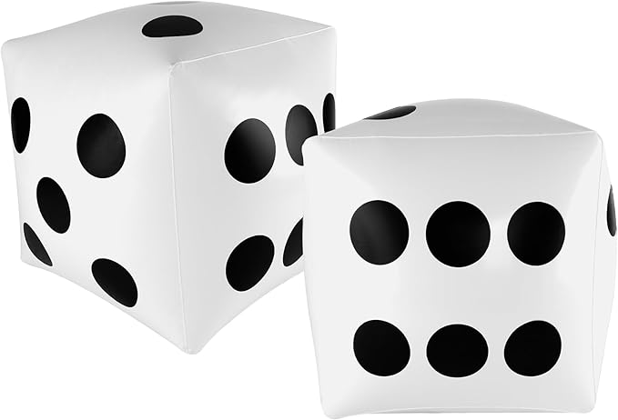 Super Z Outlet 13 inch Giant Inflatable Dice Toys for Pool Games, Outdoor Beach Party (Pack of 2)