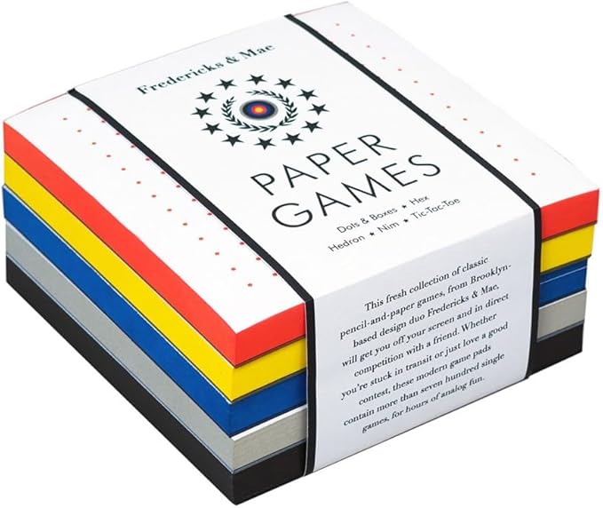 Princeton Architectural Press Fredericks & Mae Paper Games: Dots & Boxes - Hex - Hedron - Nim - Tic-Tac-Toe