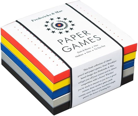 Princeton Architectural Press Fredericks & Mae Paper Games: Dots & Boxes - Hex - Hedron - Nim - Tic-Tac-Toe