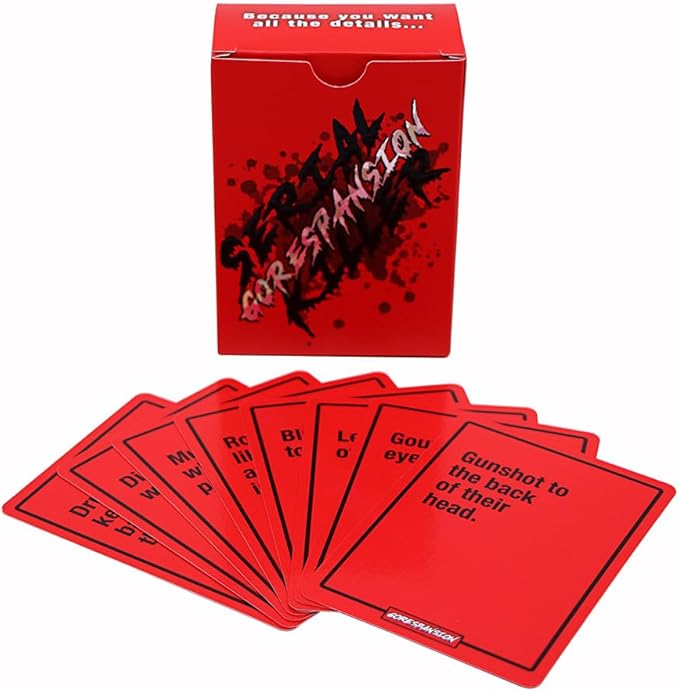 SERIAL KILLER - GORESPANSION -Hilariously Dark Card Game for Adults with Murderous Thoughts Sometimes - Expansion Pack – Murder Mystery - Fun and Easy to Play – Original Halloween Party Horror Games