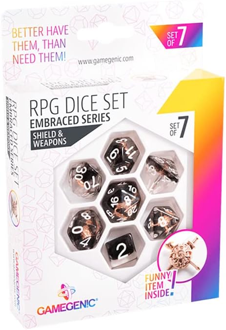 Shield & Weapons Role Playing Dice Set (7 pcs)