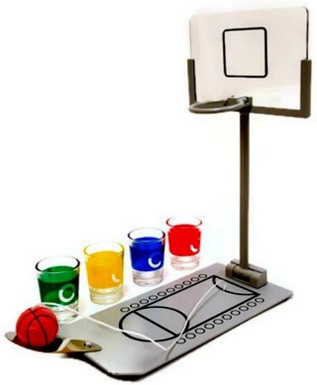 Party Drinking Games, Shot Glass Basketball, Shot Glass Corn Hole Toss, Spin The Arrow Shot Glass Game, Hammer Shot Glass Party Game (Basketball Shot Glass)