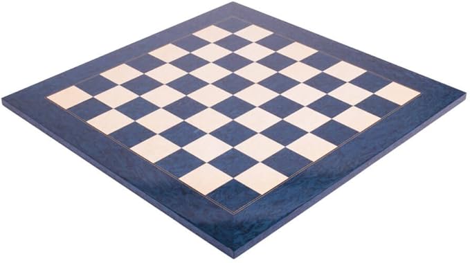 The House of Staunton Standard Traditional Chess Board - 2.25" (Blue Erable & Bird's Eye Maple - Gloss Finish)