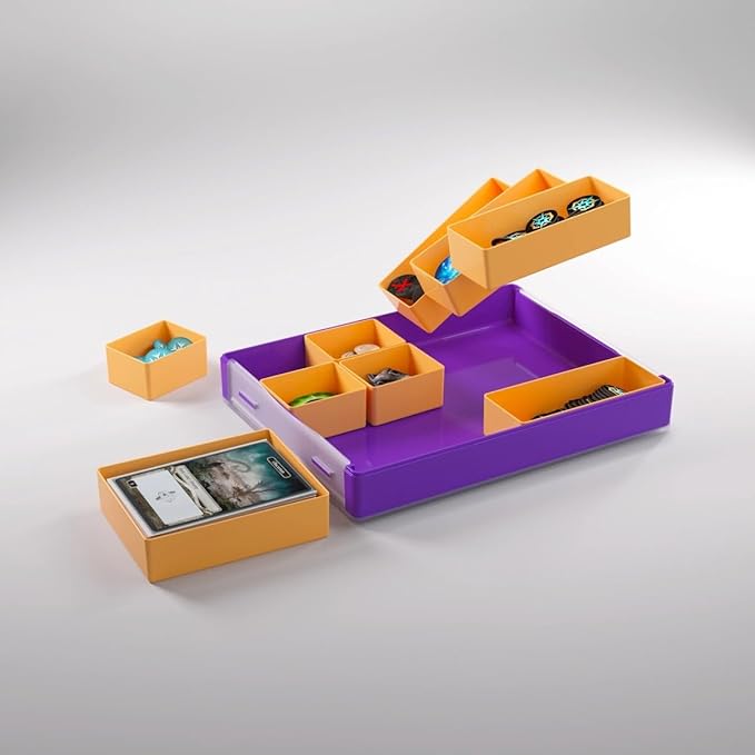 Token Silo Convertible | Store & Organize Board Game Tokens | 9 Removable Trays in 3 Different Sizes | Stackable Token Box | Convenient Space-Saving Design | Orange Color | by Gamegenic (GGS22006ML)