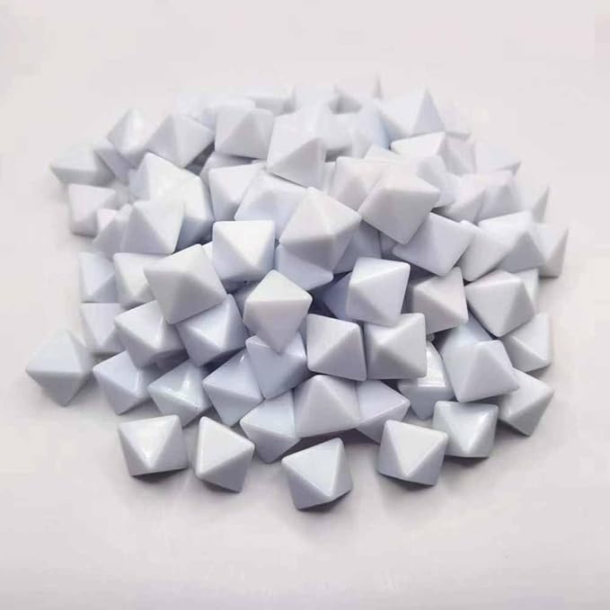 20 Pcs Blank Acrylic Dice White 8 Sided Game Dice for Party Favors, Table Games, Board Games