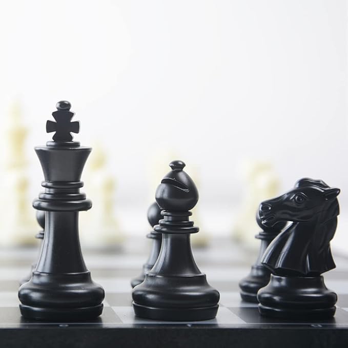 Travel Magnetic Mini Chess Set-6.5'', Folding Chess Board Game, Educational Toys/Gift for Adults and Kids (Mini Set -Black Pieces)