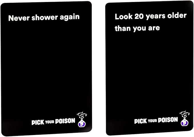 Pick Your Poison Party Game - The “What Would You Rather Do?” Family Card Game - for Kids, Tweens, Teens, College Students, Adults and Families, at Fun Parties and Board Games Night with Your Group