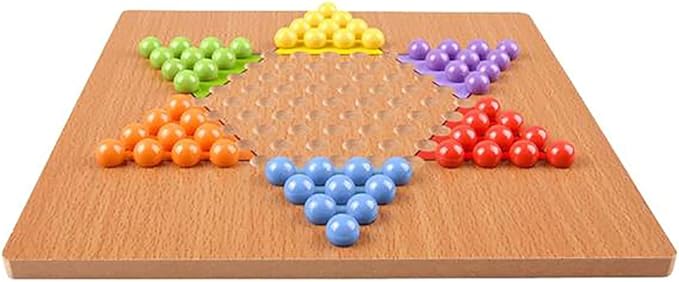 The Dreidel Company Classic Wooden Board Games, Great for Prizes, 10" (10" Wooden Chinese Checkers)