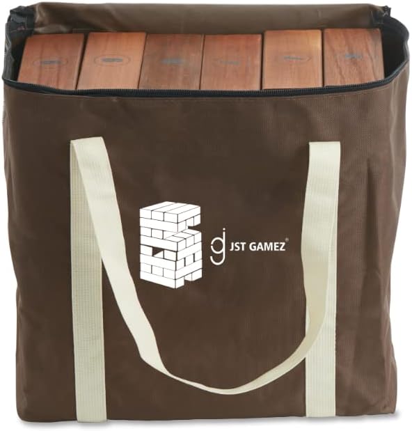 Large Tower Life Size Game Outdoor Games Wooden Stacking Games includes Scoresheet and Bag 54 Blocks