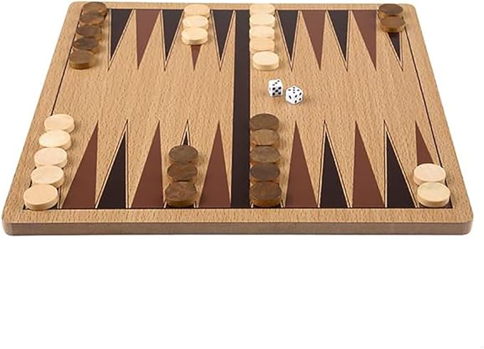 The Dreidel Company Classic Wooden Board Games, Great for Prizes, 10" (10" Wooden Backgammon)